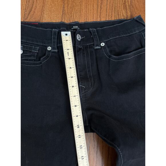 True Religion Jeans Mens 36x29 Blue Ricky Relaxed Straight Stretch Flap Pocket - Picture 5 of 7